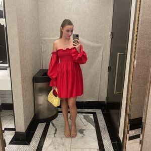 Elegant Red Off-Shoulder Mini Dress